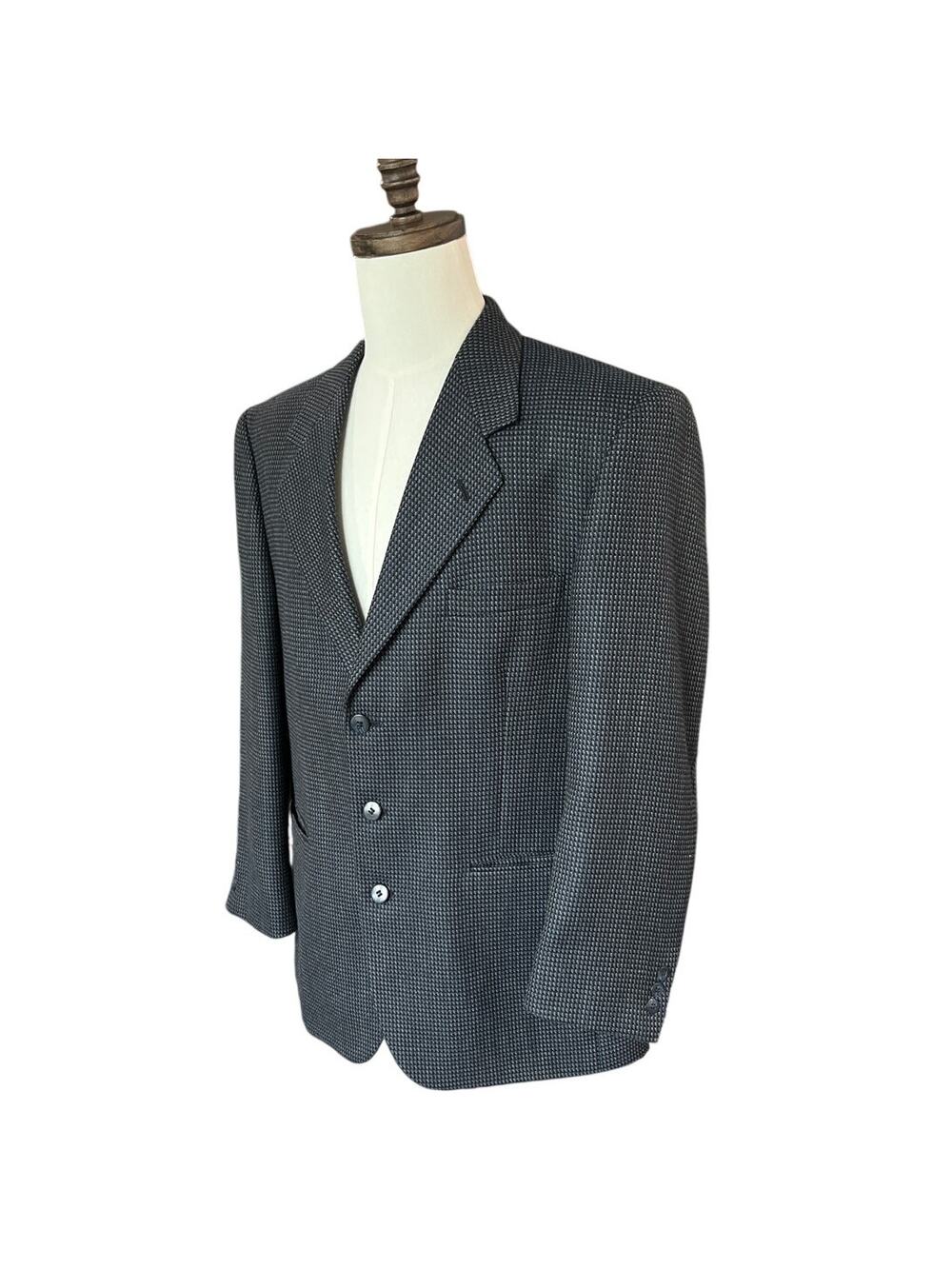 Vintage Bert Pulitzer HOUNDSTOOTH Tweed Wool Blend Sport Coat Jacket Men's 42